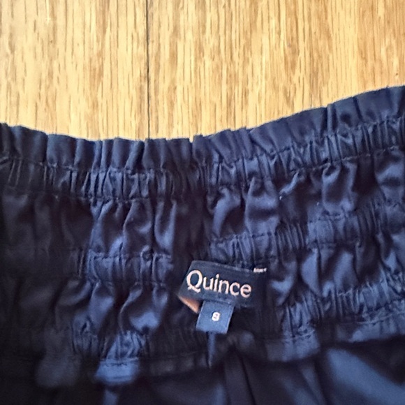 Quince sz S Black A-Line Skirt 100% organic cotton poplin tiered maxi new cond - Picture 4 of 11